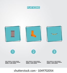 Set of handmade icons flat style symbols with handmade, hosiery, needlework icons for your web mobile app logo design.