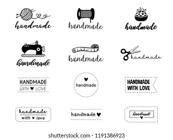 Set of Handmade Labels, Badges, Logo Elements