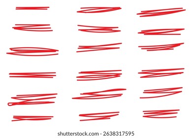Set of handmade lines, brush lines, underlines. Hand-drawn collection of doodle style various shapes. Lettering Art Lines. background  on white. Design EPS 10 