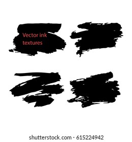 Set of handmade vector paint textures. 