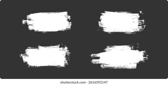 Set of Hand-Painted Brush Strokes On a Black Background