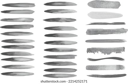 Set of hand-painted brush strokes. watercolor stripes isolated on white background. Vector illustration. Brush strokes text boxes. Vector paintbrush set Grunge design