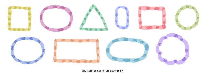 Set of hand-painted frames that look like they were painted with watercolors