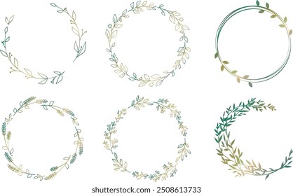 Set of hand-painted leaf frames.
