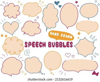 Set of hand-painted speech bubbles