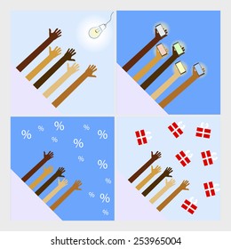 Set of hands