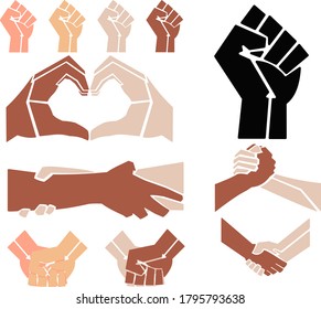 Set of Hands Anti Racist