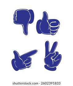 Set hands blue colors collection