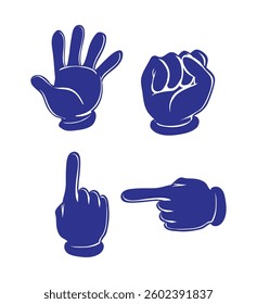 Set hands blue colors collection