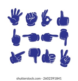 Set hands blue colors collection
