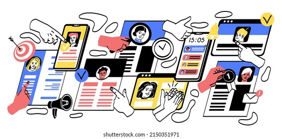 Set of hands choosing resume. HR department employees choose new candidate for position. Hiring and employment. Job recruitment. Cartoon modern flat vector collection isolated on white background