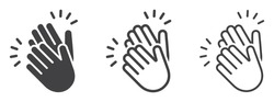 Set Of Hands Clapping Icon. Clap Symbol, Victory Gesture, Applause. Congratulations, Celebration And Success. Vector Illustration.