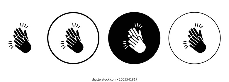 Set of hands clapping icon collection. Congratulations, celebration and success symbol. Vector Illustration.