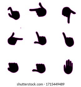 A set hands. Click here. Cursor.Vector illusration. Elements for design.
