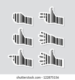 set of hands with fingers showing count - illustration
