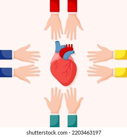Gestos de manos con corazón humano