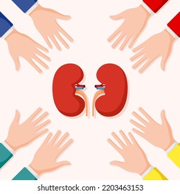 Set of hands gestures with kidney