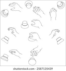 Set of Hands Holding a 3D Mouse