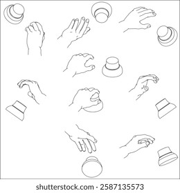 Set of Hands Holding a 3D Mouse