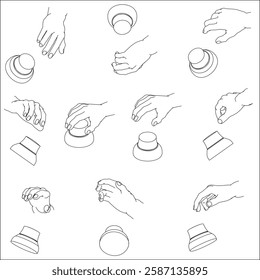 Set of Hands Holding a 3D Mouse