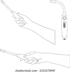 HandSet mit einer anderen Gasfeuchtigkeitsgewehre einzeln auf weiß