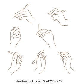 Handsatz, der den Stift auf weißem Hintergrund hält