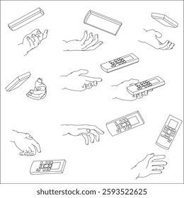 set of hands holding remote control