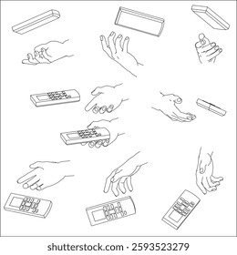 set of hands holding remote control