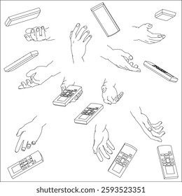 set of hands holding remote control