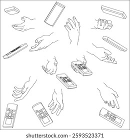 set of hands holding remote control