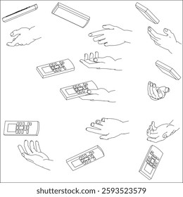 set of hands holding remote control