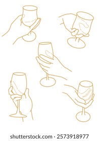 set of hands holding wineglass