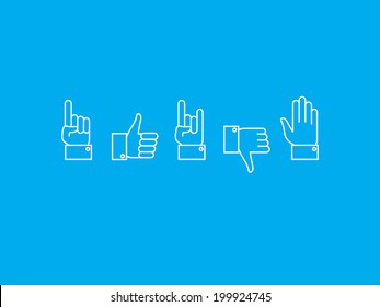Set of hands icons.