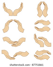 Set of hands icons. Simply change. Vector illustration.