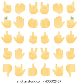 Set Hands Icons Symbols Emoji Hand Stock Vector (Royalty Free ...