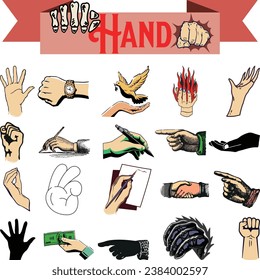 A set of hands illustrations.