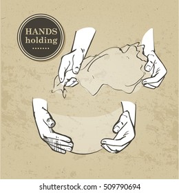 Set of hands isolated Hand holding collection - vector illustration