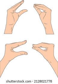 Set of hands making blah blah blah sign. Vector illustration of talking hands