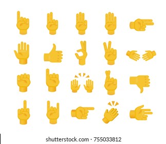 Set of Hands on White Background . Isolated Vector Illustration 