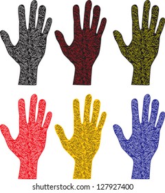Set of hands with ornament
