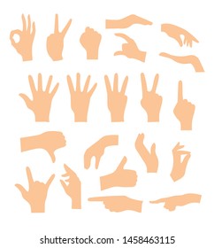 Various Gestures Human Hands Isolated On Stock Vector (Royalty Free ...