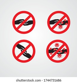 set of hands sign vector illustration. designed for coronavirus theme