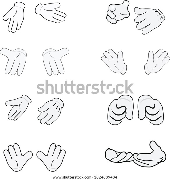 Set Hands Signs On White Background Stock Vector (Royalty Free ...