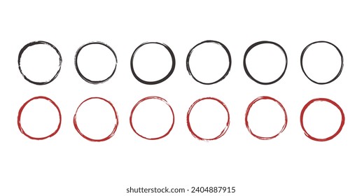set of hand-scribbled abstract circle symbol ornament packs commonly used in modern and minimalist poster, brochure, banner designs. abstract circle ornament design needs. circle symbol
