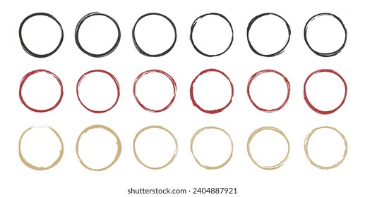 set of hand-scribbled abstract circle symbol ornament packs commonly used in modern and minimalist poster, brochure, banner designs. abstract circle ornament design needs. circle symbol