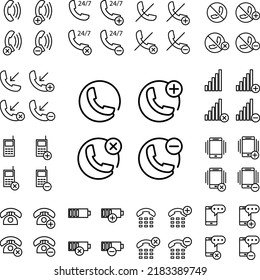 set of handset icon in a collection with other items