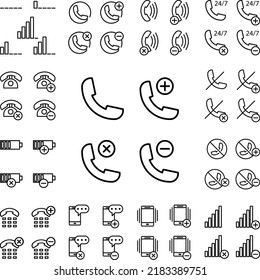 set of handset icon in a collection with other items