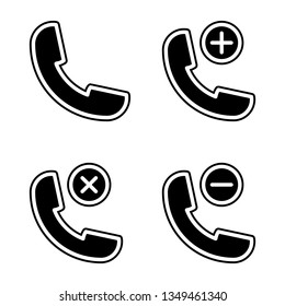 set of handset icon. Element of phone for mobile concept and web apps icon. Glyph, flat icon for website design and development, app development
