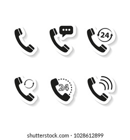 Set of handset stickers icons