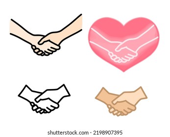 Set of handshake icon illustrations